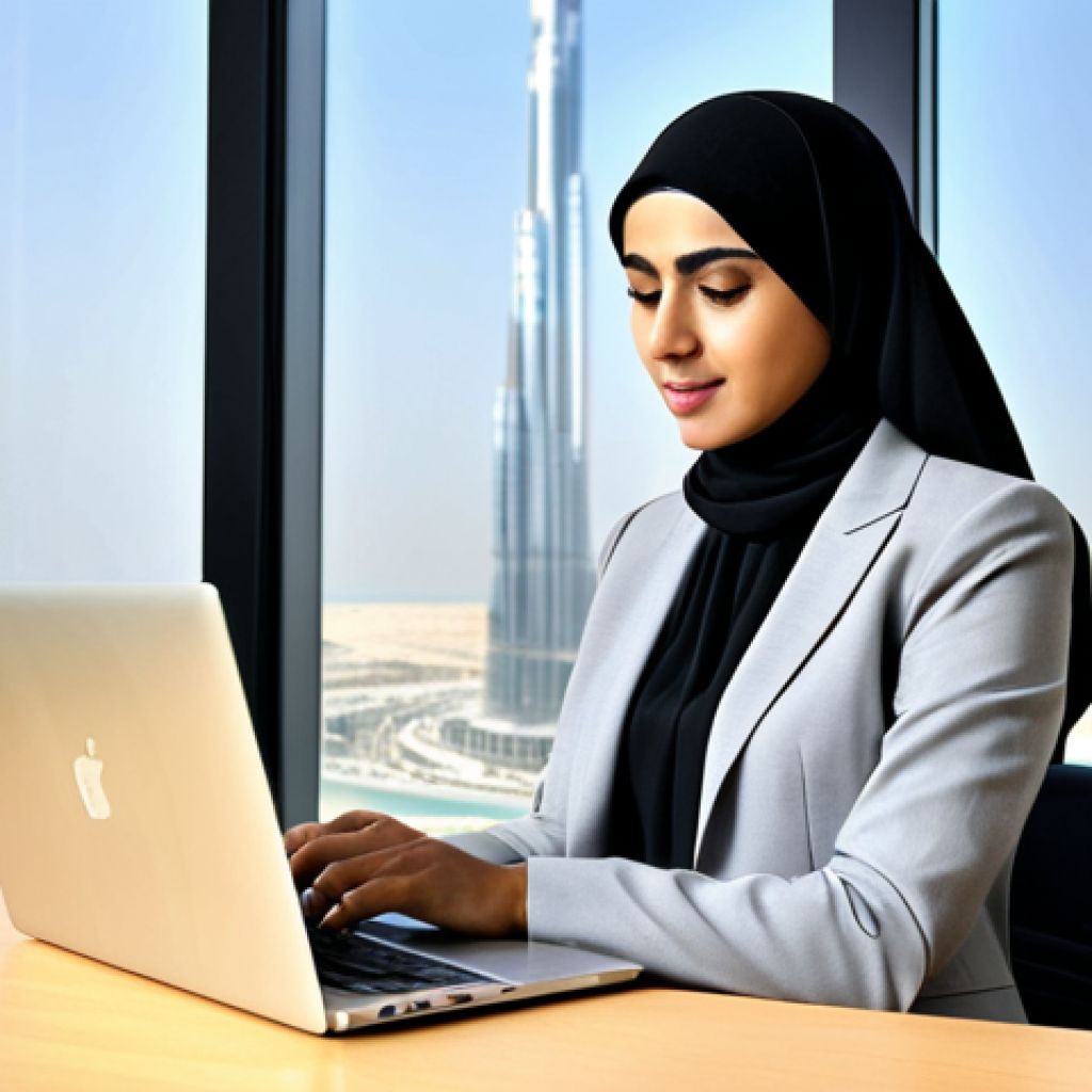 Professional Woman in Modern Office**

*   **Prompt:** "A professional Arab businesswoman in a modest, tailored suit, working on a laptop at a sleek desk in a bright, modern office in Dubai. Large windows with city view. Fully clothed, appropriate attire, safe for work, perfect anatomy, natural proportions, professional photography, high quality."

**