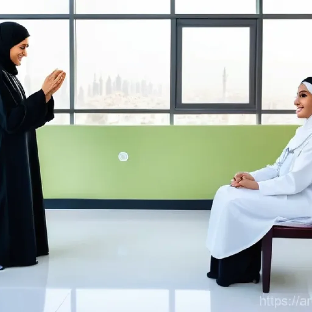 장애인재활상담사 면접 성공 팁 - **Prompt:** A young, compassionate Arab female rehabilitation specialist, in her early 30s, wearing ...