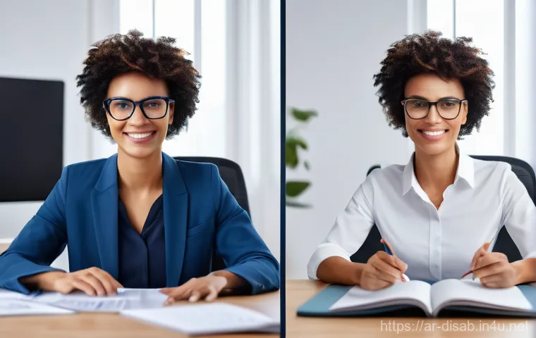 장애인재활상담사 커리어 개발 - **Prompt:** "A heartfelt scene illustrating the inspiring journey of a rehabilitation counselor. A d...