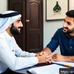 장애인재활상담사 직업윤리 교육 - A compassionate professional counselor sitting in a bright, welcoming office with an Arab man with a...